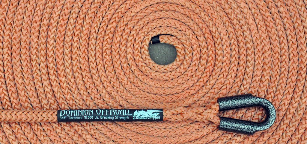 Aramid winchline winch rope dominion offroad orange